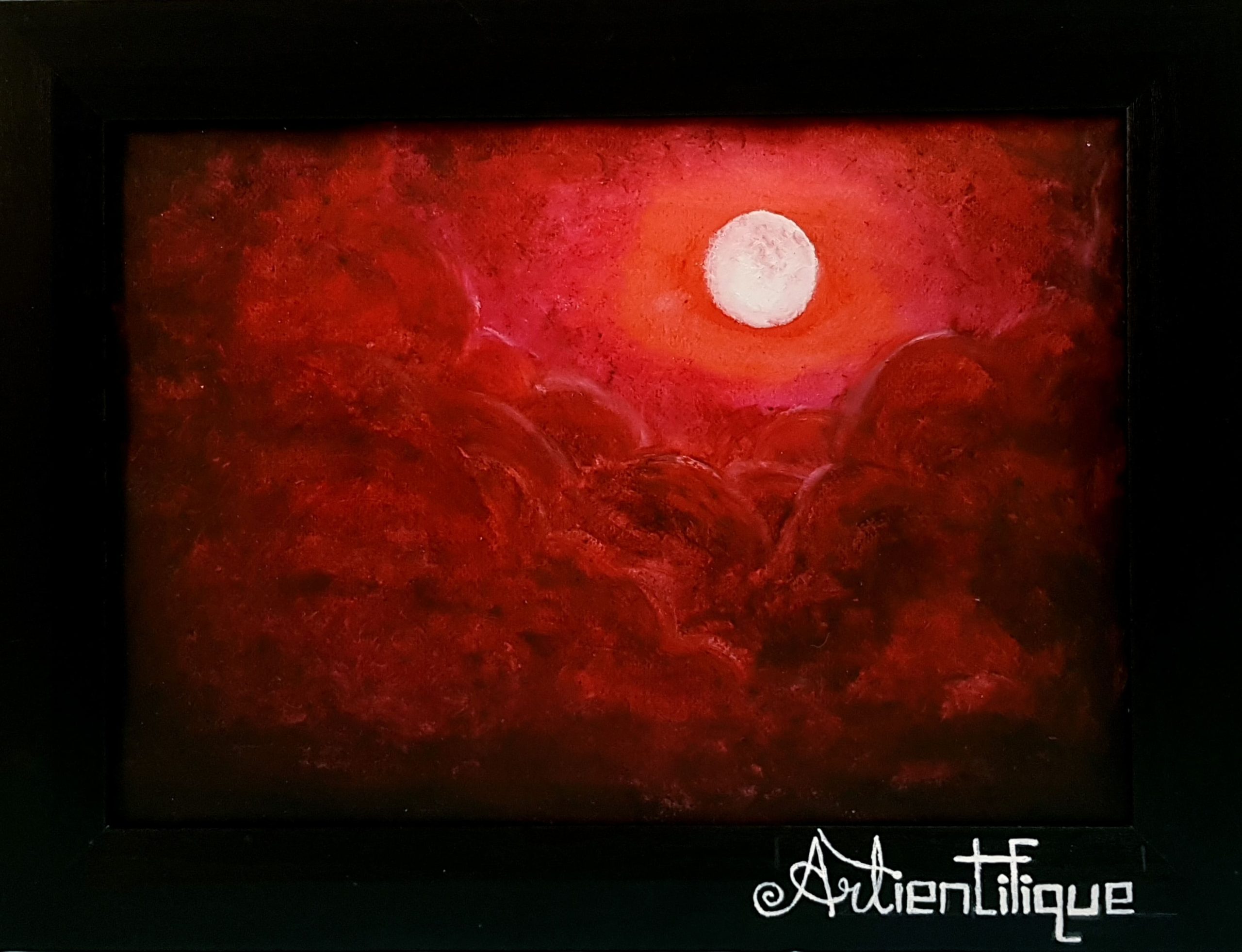 Painting done by Aisha Mir with expired makeup products. Photo courtesy: Aisha Mir, Artientifique.