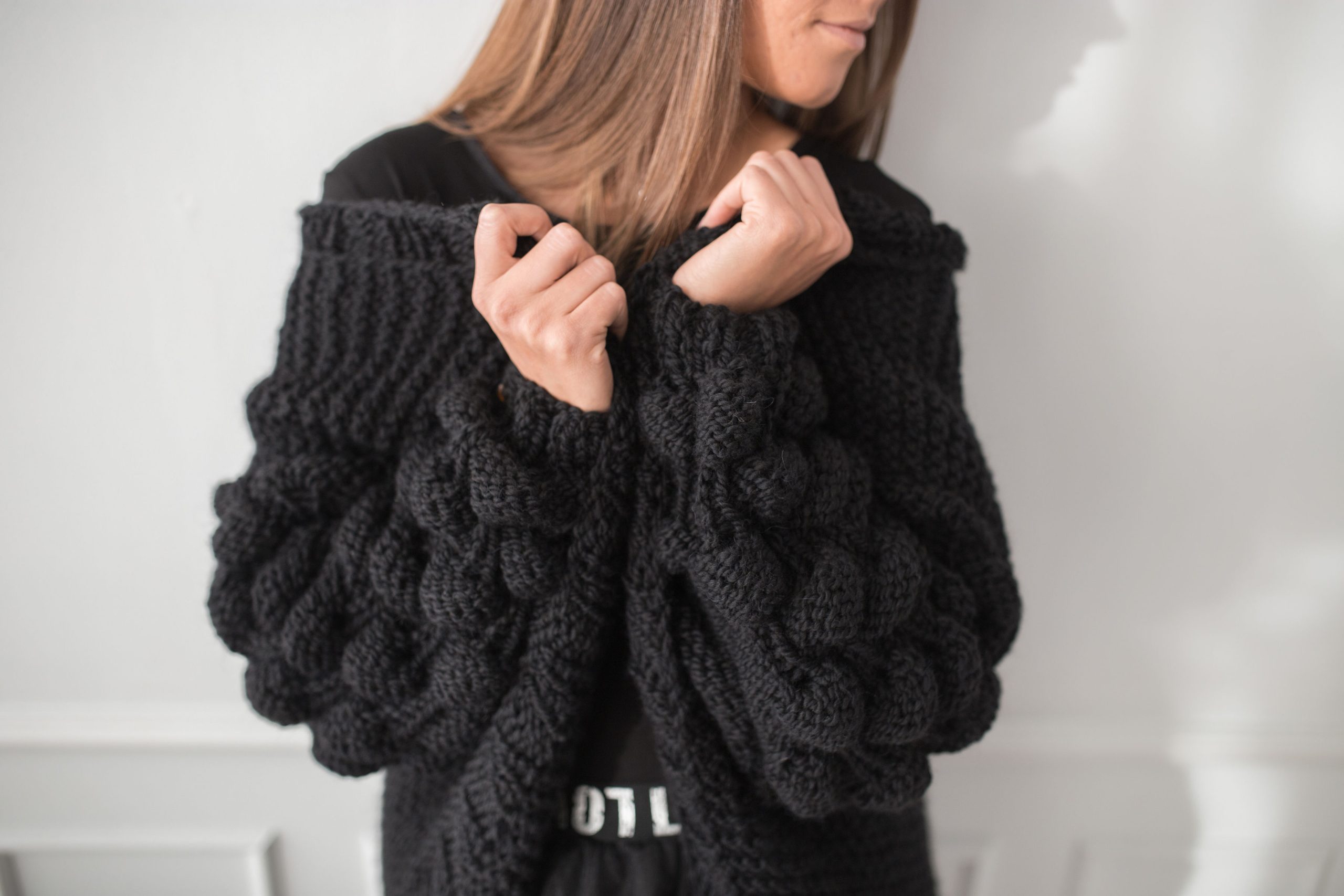 Handmade cardigan from Amber Design House. Photo courtesy: Amber Design House.