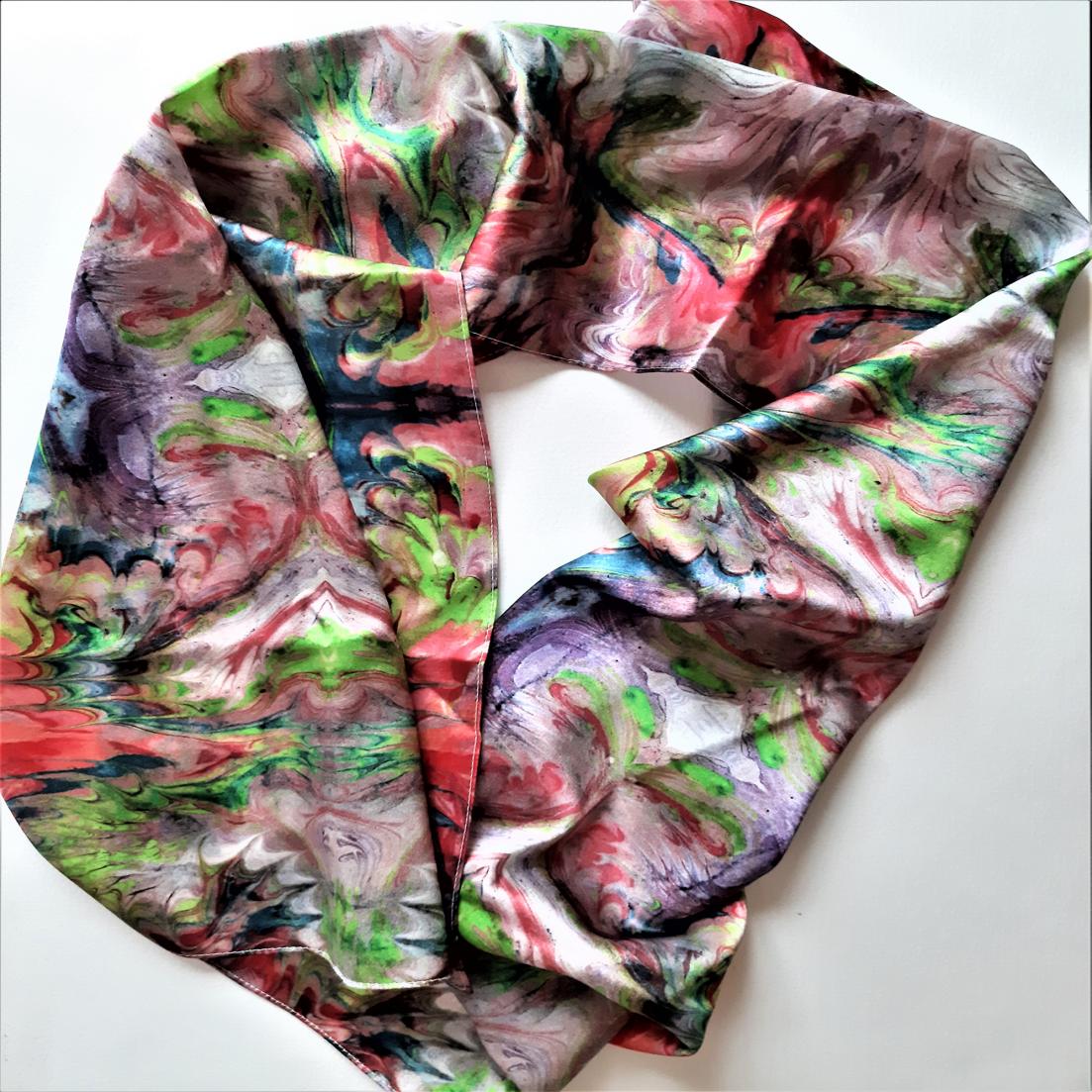 PAOLA DE GIOVANNI-MARBLING SILK SCARF