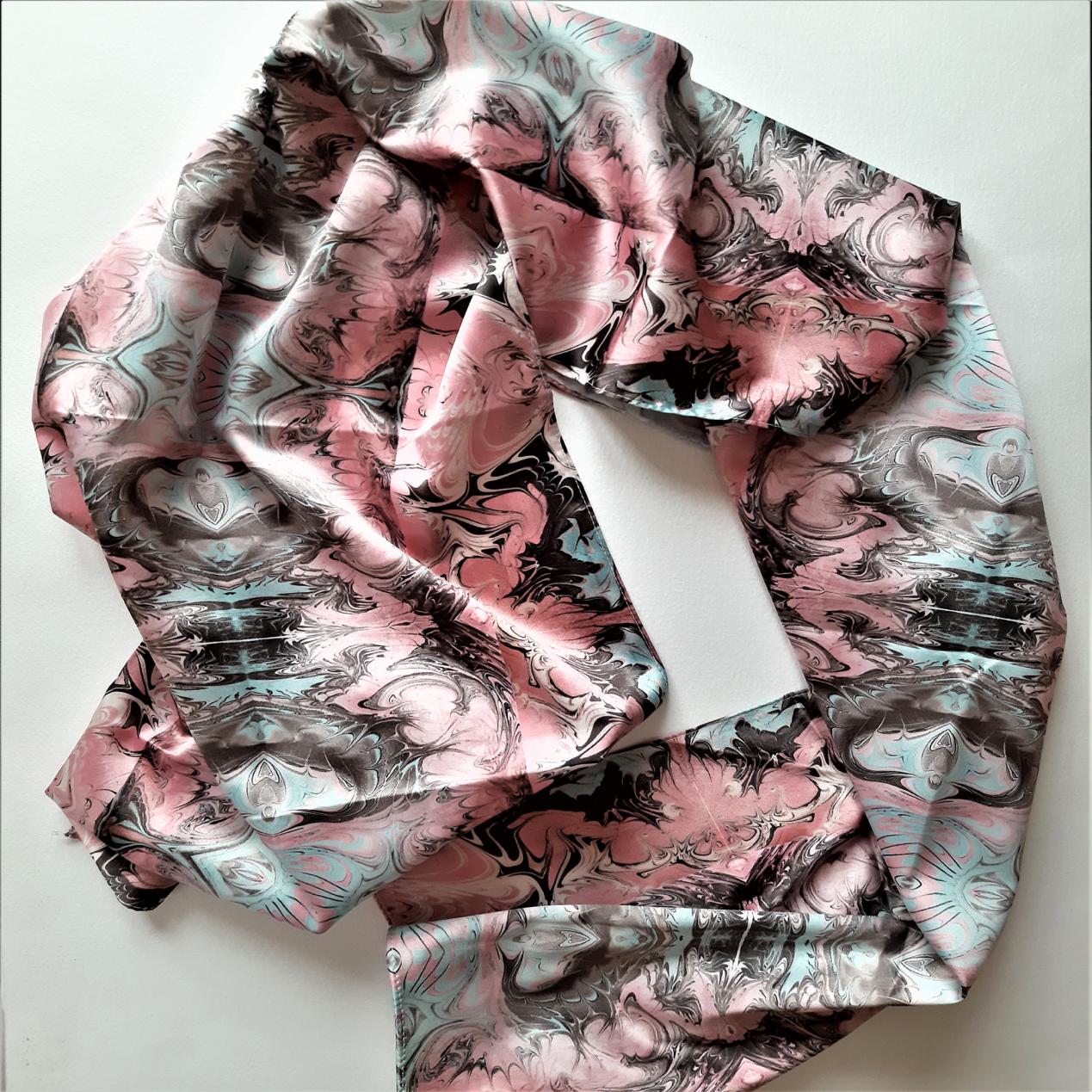 PAOLA DE GIOVANNI-MARBLING SILK SCARF I