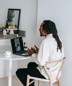 Fashion designers have to participate in meetings. Online meeting can help in working from home. Courtesy: Pexels.