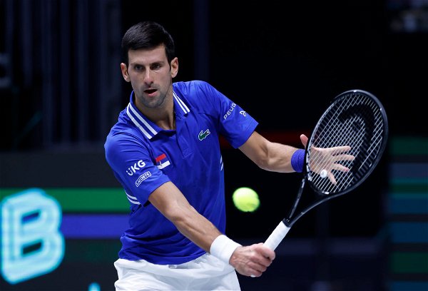 Novak Djokovic playing tennis wearing a polo shirt. Courtesy: eurosports.com