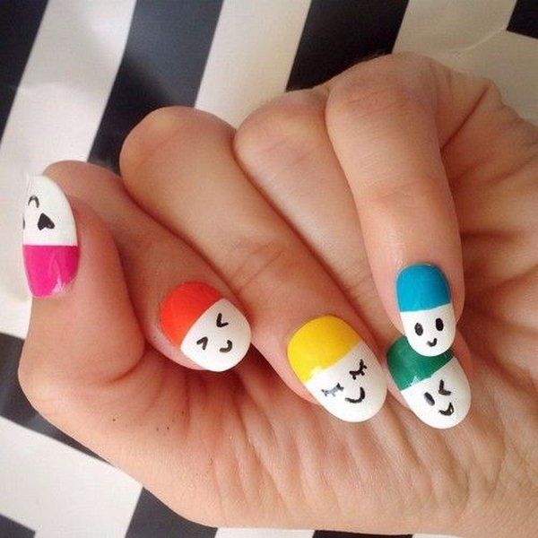The happy faces fashion nail, a widely accepted fashion nail in 2023. Source: Popsugar.