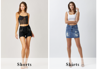 Risen brand Jean's shorts and skirts photos. 