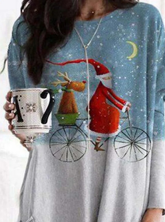 Christmas Snowman Loosen Crew Neck shirt & Top will sooth the beholders.
