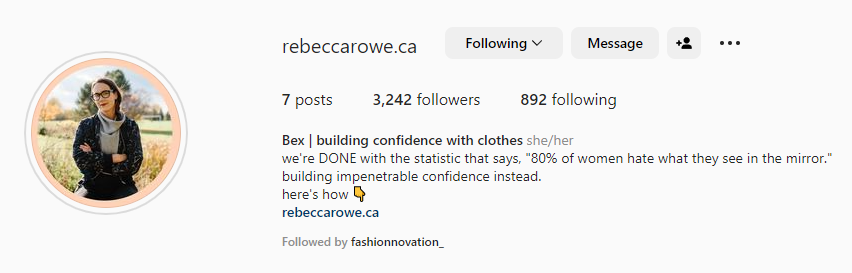 Rebecca's instagram account.