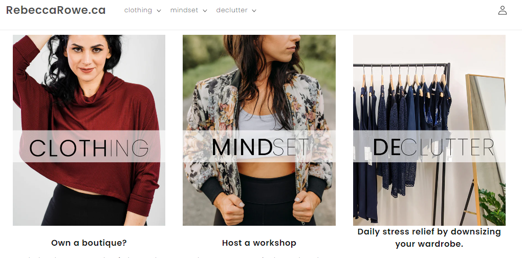 A glimpse of RebeccaRowe's website.