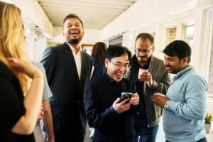 Kazi Purba is seen in a networking event.