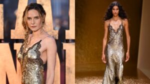 Rebecca Ferguson in Roberto Cavalli at 'Peaky Blinders' Movie Premiere